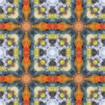 Pixel mosaic seamless pattern design, Repeat textile design. Fabric print Illustrazione stock