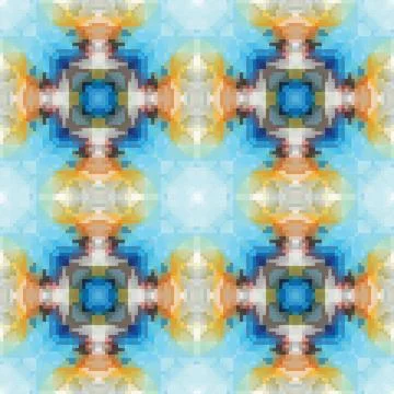 Pixel mosaic seamless pattern design, Repeat textile design. Fabric print Stock Illustration