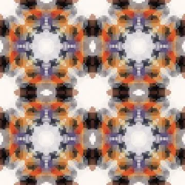Pixel mosaic seamless pattern design, Repeat textile design. Fabric print Illustrazione stock