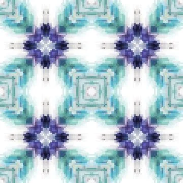 Pixel mosaic seamless pattern design, Repeat textile design. Fabric print イラスト素材