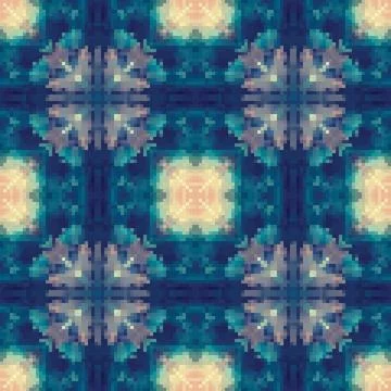 Pixel mosaic seamless pattern design, Repeat textile design. Fabric print Illustrazione stock