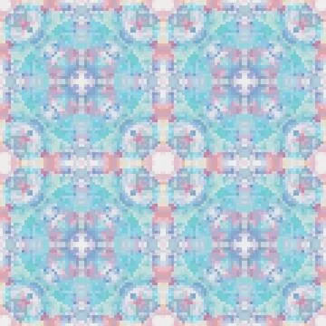 Pixel mosaic seamless pattern design, Repeat textile design. Fabric print Stock Illustration