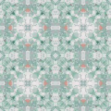 Pixel mosaic seamless pattern design, Repeat textile design. Fabric print Stock Illustration