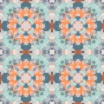 Pixel mosaic seamless pattern design, Repeat textile design. Fabric print Illustrazione stock