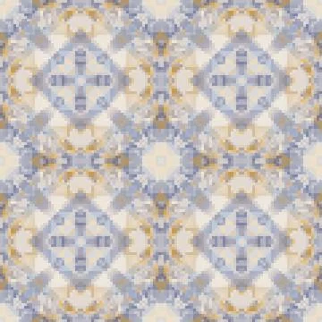 Pixel mosaic seamless pattern design, Repeat textile design. Fabric print Illustrazione stock