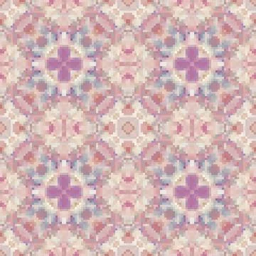 Pixel mosaic seamless pattern design, Repeat textile design. Fabric print Stock Illustration