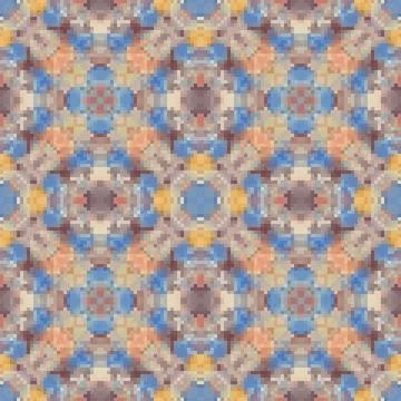Pixel mosaic seamless pattern design, Repeat textile design. Fabric print 스톡 일러스트