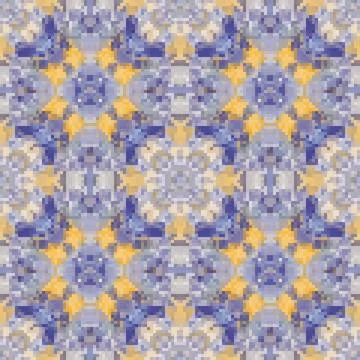 Pixel mosaic seamless pattern design, Repeat textile design. Fabric print Illustrazione stock
