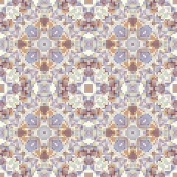 Pixel mosaic seamless pattern design, Repeat textile design. Fabric print Stock Illustration