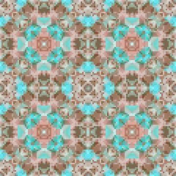 Pixel mosaic seamless pattern design, Repeat textile design. Fabric print 스톡 일러스트