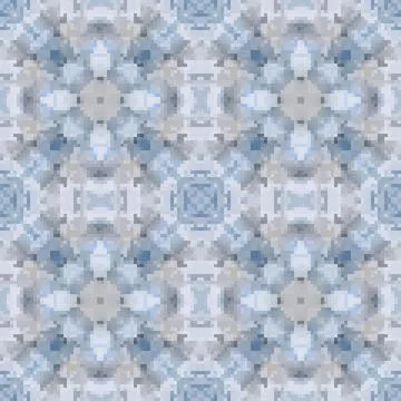 Pixel mosaic seamless pattern design, Repeat textile design. Fabric print イラスト素材