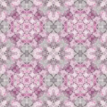 Pixel mosaic seamless pattern design, Repeat textile design. Fabric print Illustrazione stock