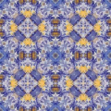 Pixel mosaic seamless pattern design, Repeat textile design. Fabric print Stock Illustration