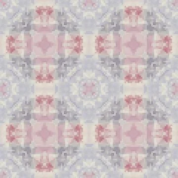 Pixel mosaic seamless pattern design, Repeat textile design. Fabric print 스톡 일러스트