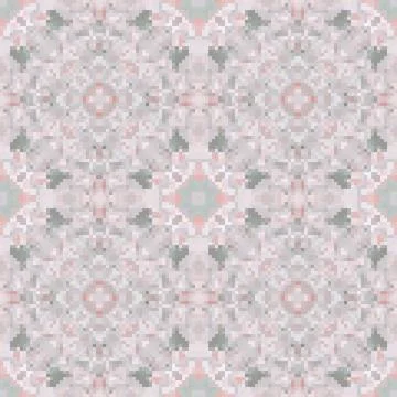 Pixel mosaic seamless pattern design, Repeat textile design. Fabric print 스톡 일러스트