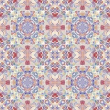 Pixel mosaic seamless pattern design, Repeat textile design. Fabric print 스톡 일러스트