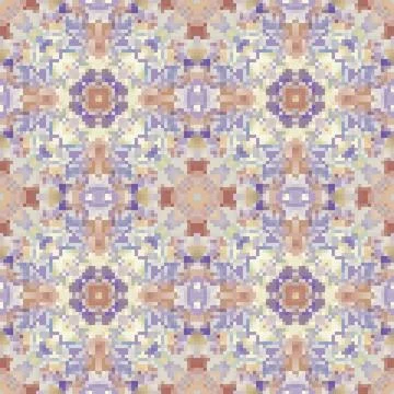 Pixel mosaic seamless pattern design, Repeat textile design. Fabric print Illustrazione stock