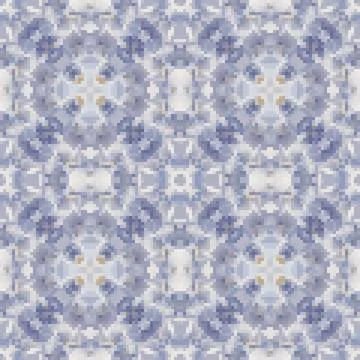 Pixel mosaic seamless pattern design, Repeat textile design. Fabric print Stock Illustration