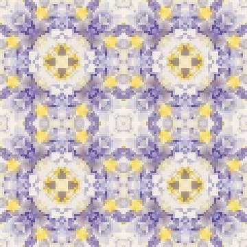 Pixel mosaic seamless pattern design, Repeat textile design. Fabric print Stock Illustration