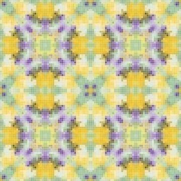 Pixel mosaic seamless pattern design, Repeat textile design. Fabric print Illustrazione stock