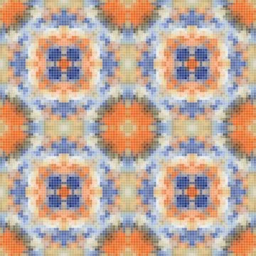 Pixel mosaic seamless pattern design, Repeat textile design. Fabric print Illustrazione stock