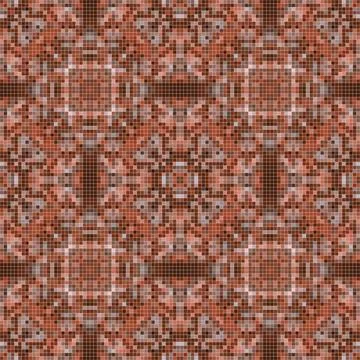 Pixel mosaic seamless pattern design, Repeat textile design. Fabric print Illustrazione stock