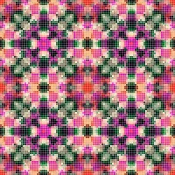 Pixel mosaic seamless pattern design, Repeat textile design. Fabric print Illustrazione stock