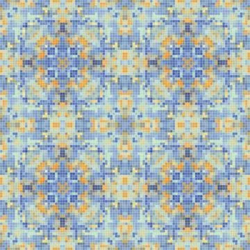 Pixel mosaic seamless pattern design, Repeat textile design. Fabric print Stock Illustration