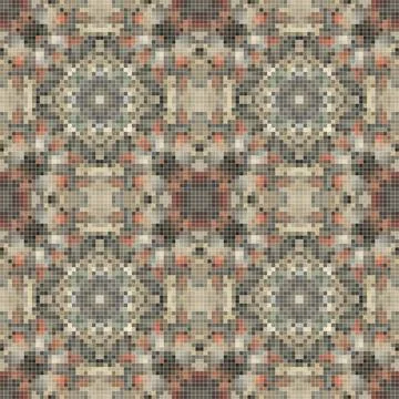 Pixel mosaic seamless pattern design, Repeat textile design. Fabric print Stock Illustration