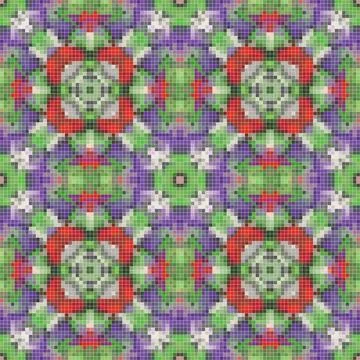 Pixel mosaic seamless pattern design, Repeat textile design. Fabric print Stock Illustration