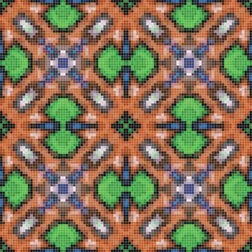 Pixel mosaic seamless pattern design, Repeat textile design. Fabric print Illustrazione stock