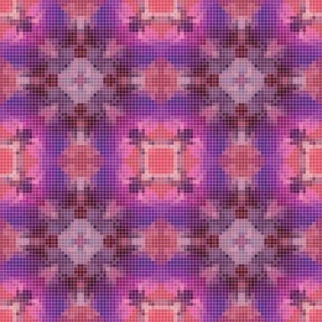 Pixel mosaic seamless pattern design, Repeat textile design. Fabric print Stock Illustration