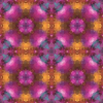 Pixel mosaic seamless pattern design, Repeat textile design. Fabric print 스톡 일러스트
