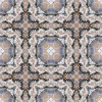 Pixel mosaic seamless pattern design, Repeat textile design. Fabric print Illustrazione stock