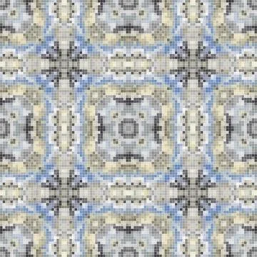 Pixel mosaic seamless pattern design, Repeat textile design. Fabric print Illustrazione stock