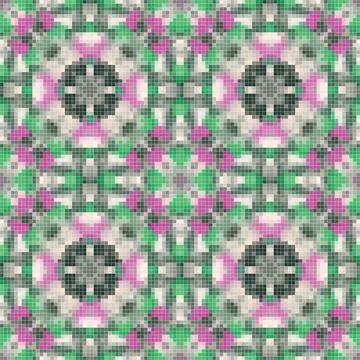 Pixel mosaic seamless pattern design, Repeat textile design. Fabric print Illustrazione stock