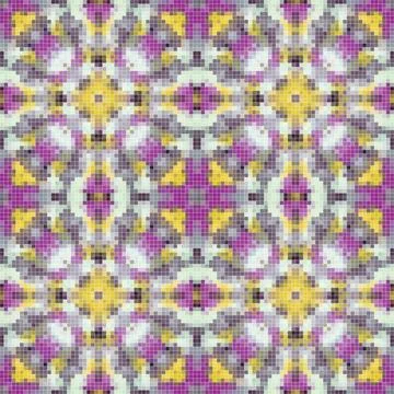 Pixel mosaic seamless pattern design, Repeat textile design. Fabric print Illustrazione stock
