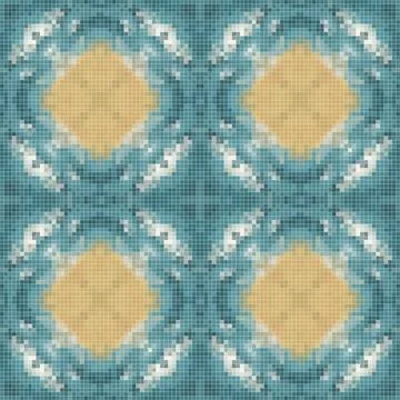 Pixel mosaic seamless pattern design, Repeat textile design. Fabric print Illustrazione stock