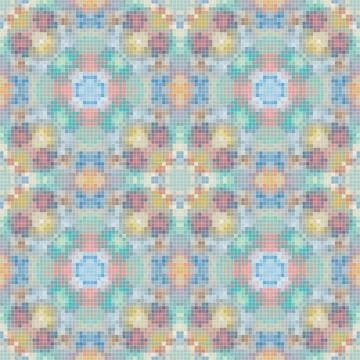 Pixel mosaic seamless pattern design, Repeat textile design. Fabric print Stock Illustration