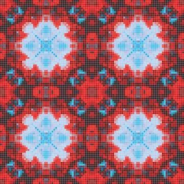 Pixel mosaic seamless pattern design, Repeat textile design. Fabric print Illustrazione stock