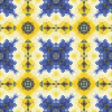 Pixel mosaic seamless pattern design, Repeat textile design. Fabric print Stock Illustration
