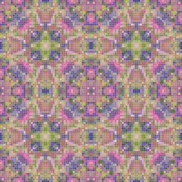 Pixel mosaic seamless pattern design, Repeat textile design. Fabric print イラスト素材