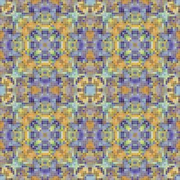 Pixel mosaic seamless pattern design, Repeat textile design. Fabric print 스톡 일러스트