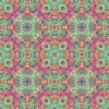 Pixel mosaic seamless pattern design, Repeat textile design. Fabric print Illustrazione stock