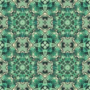 Pixel mosaic seamless pattern design, Repeat textile design. Fabric print 스톡 일러스트