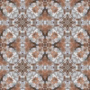 Pixel mosaic seamless pattern design, Repeat textile design. Fabric print Stock Illustration