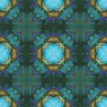 Pixel mosaic seamless pattern design, Repeat textile design. Fabric print Illustrazione stock