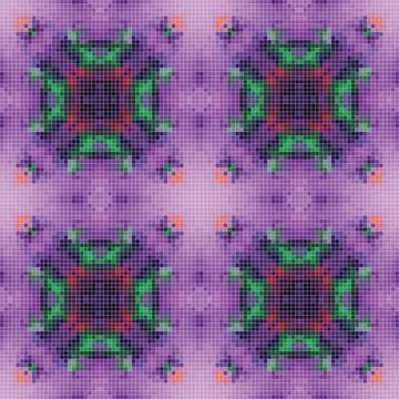 Pixel mosaic seamless pattern design, Repeat textile design. Fabric print Illustrazione stock