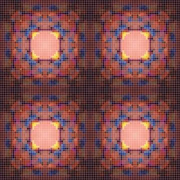 Pixel mosaic seamless pattern design, Repeat textile design. Fabric print Illustrazione stock
