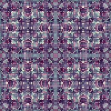 Pixel mosaic seamless pattern design, Repeat textile design. Fabric print Stock Illustration